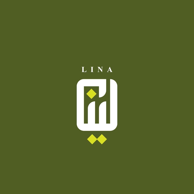 Vector el logotipo árabe en la tipografía del nombre de lina en lengua árabe