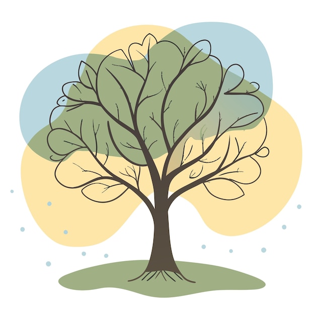 Logotipo de árbol abstracto mínimo aislado en fondo blanco