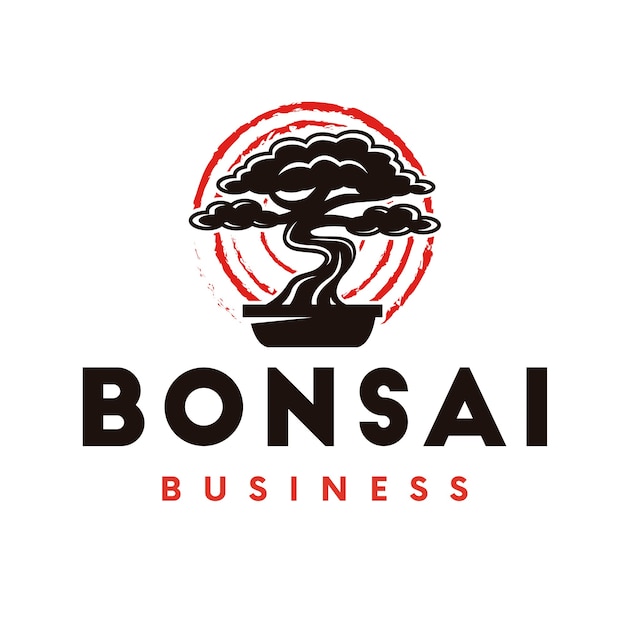 Vector logotipo del árbol de los bonsais