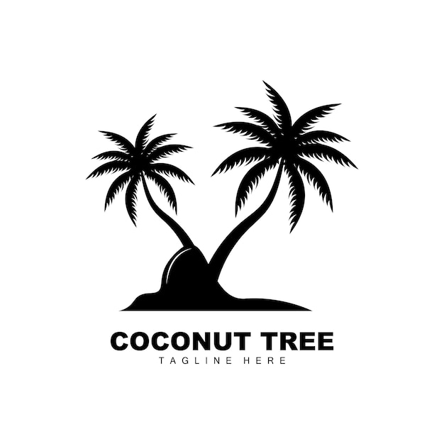 Logotipo de árbol de coco Diseño de vectores de árboles oceánicos para plantillas Marca de producto Logotipo de objeto de turismo de playa