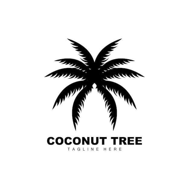 Logotipo de árbol de coco Diseño de vectores de árboles oceánicos para plantillas Marca de producto Logotipo de objeto de turismo de playa