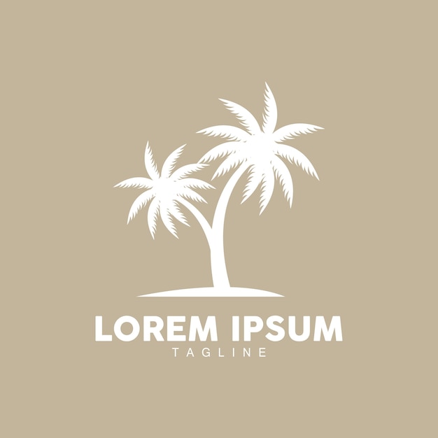 Logotipo de árbol de coco Palmera Puesta de sol Playa Vector Elegante Minimalista Diseño simple Símbolo Plantilla Icono