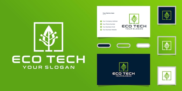 Logotipo del árbol de datos de tecnología e inspiración para tarjetas de presentación