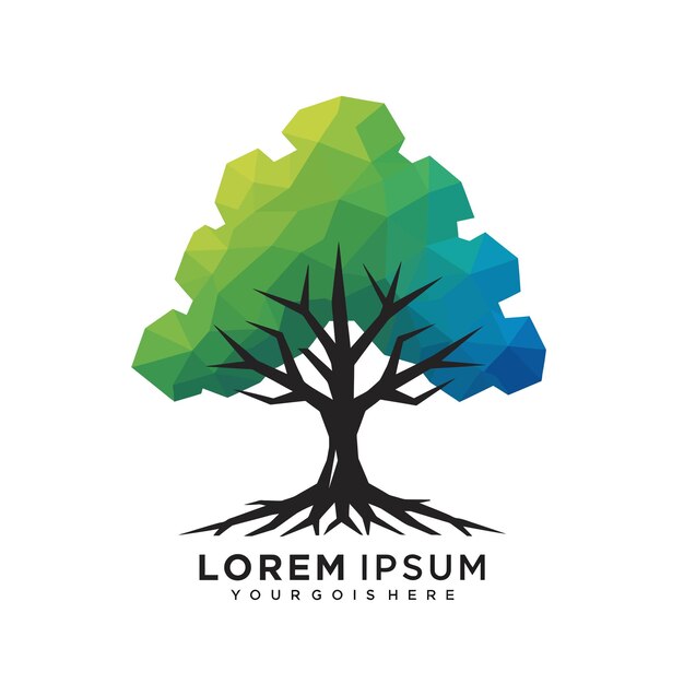 Logotipo de árbol geométrico