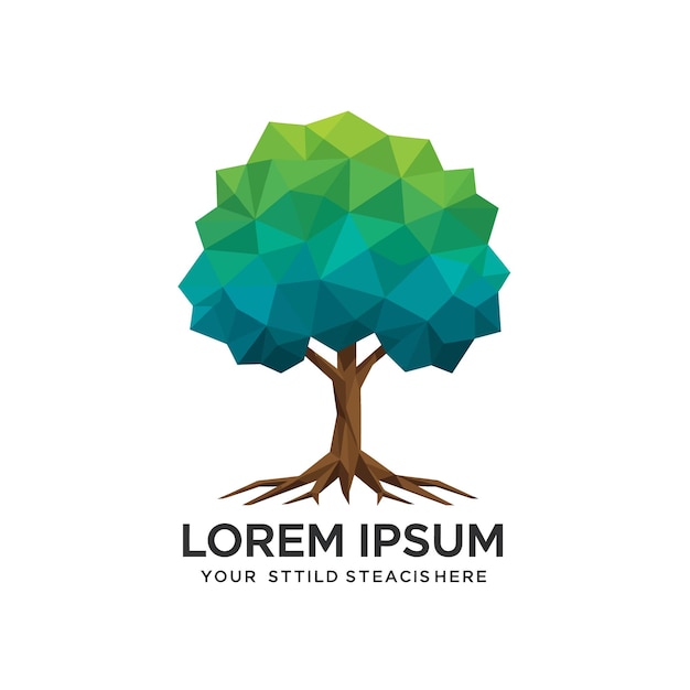 Logotipo de árbol geométrico