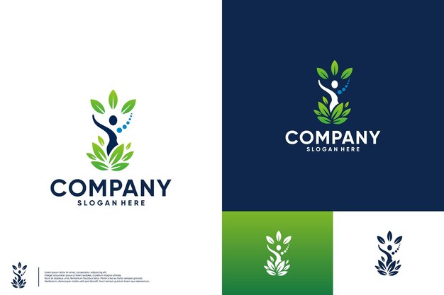 Logotipo del árbol humano símbolo de salud natural vector de diseño del logotipo