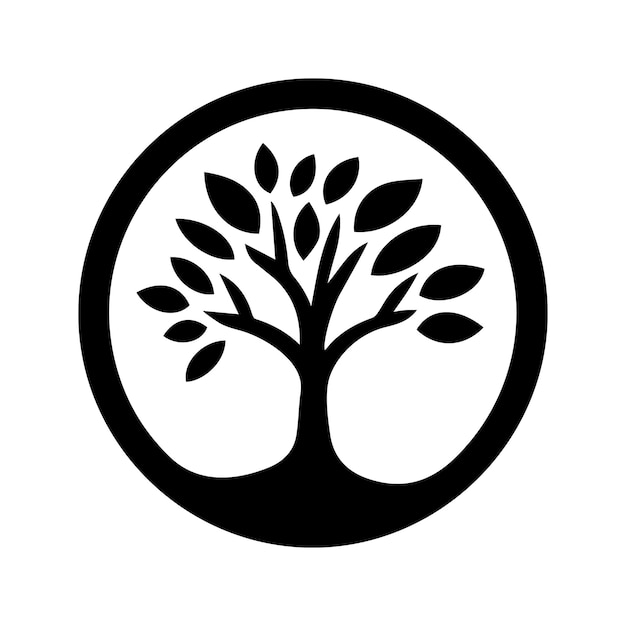 Logotipo del árbol Icono natural minimalista que simboliza el crecimiento Sostenibilidad de la naturaleza para marcas ecológicas