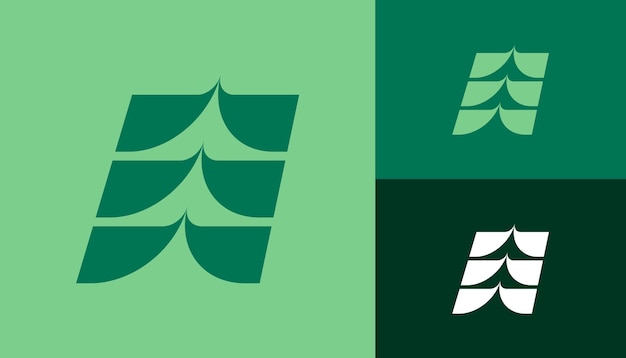 El logotipo del árbol de la naturaleza moderna