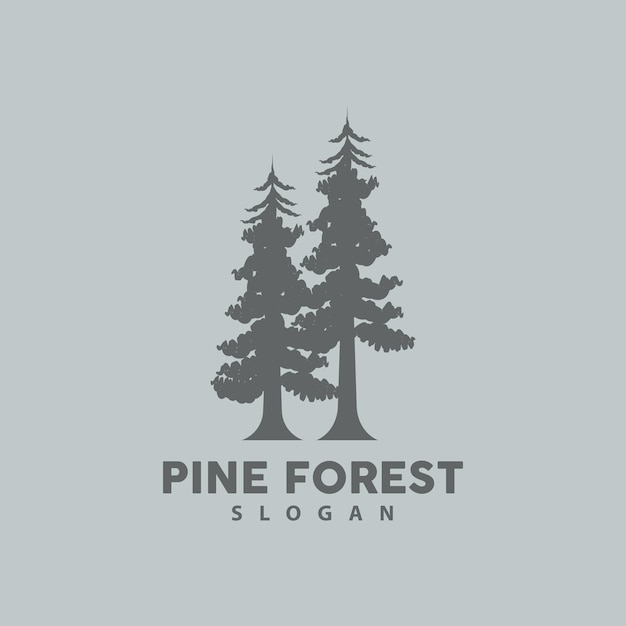 Logotipo de árbol de pino Lujoso Diseño simple y elegante Abeto Vector Bosque abstracto Icono Ilustración Marca de producto de pino