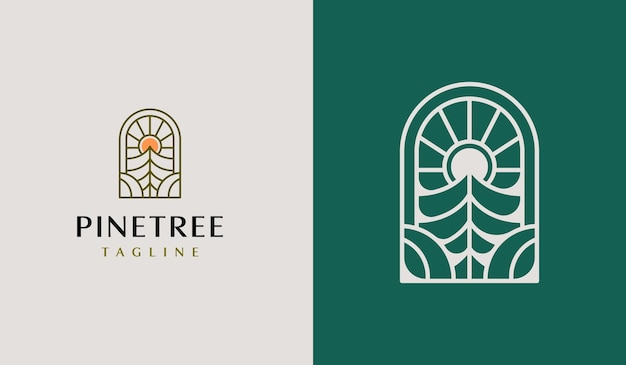 Logotipo de árbol de pino Símbolo premium creativo universal Plantilla de logotipo de icono de signo vectorial Ilustración vectorial