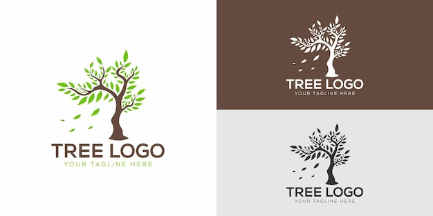 Logotipo de árbol plano mínimo moderno