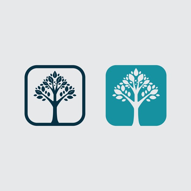 logotipo de árbol y planta diseño de icono de stock icono de naturaleza ilustración verde