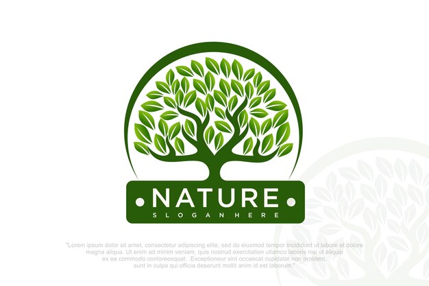 Logotipo del árbol de roble Diseño silueta de un árbol Ilustración vectorial