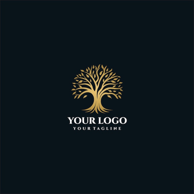 Logotipo árbol vector naturaleza eco orgánico diseño minimalista