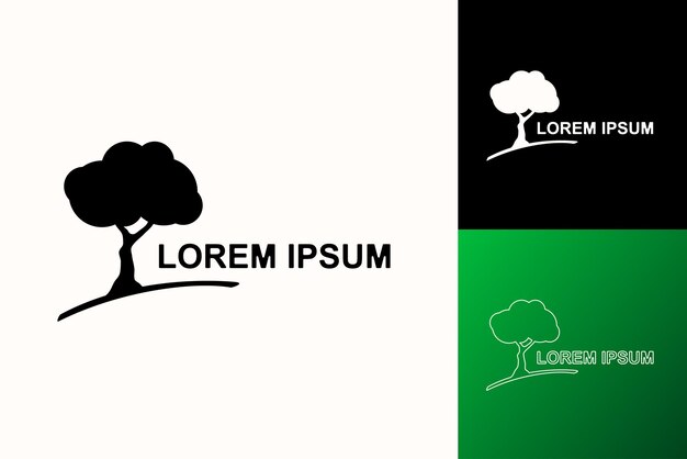 El logotipo del árbol vectorial establecido para la naturaleza, la empresa, el producto natural, la tienda orgánica, la ecología, la compañía, la medicina alternativa, la unidad verde, el jardín, la agricultura, el bosque, etc.