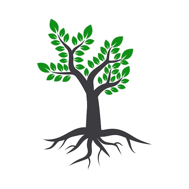 Logotipo de árbol verde. Icono de árbol vectorial.