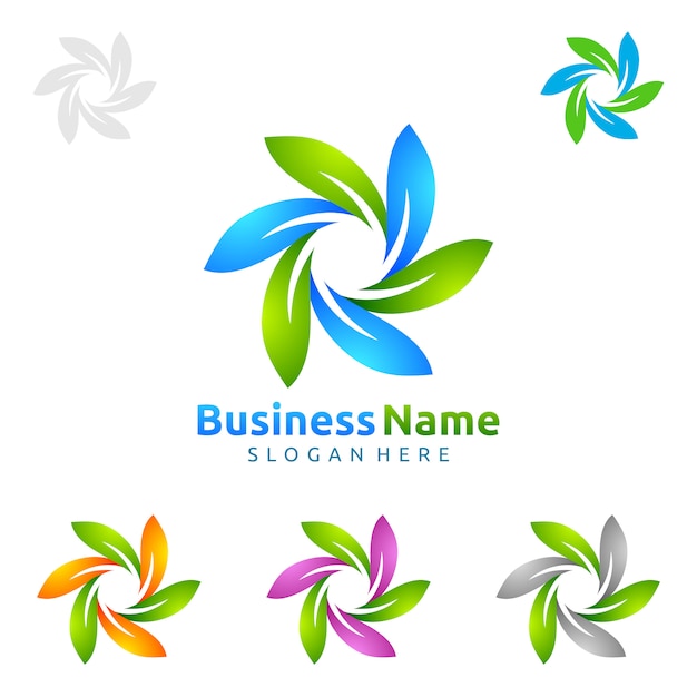 Logotipo de árbol verde natural con concepto de hoja de Ecología