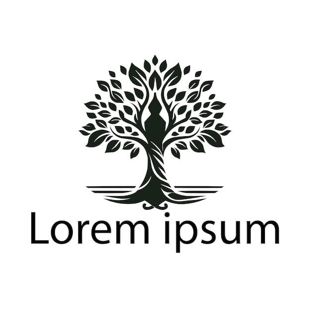 un logotipo de árbol de yoga