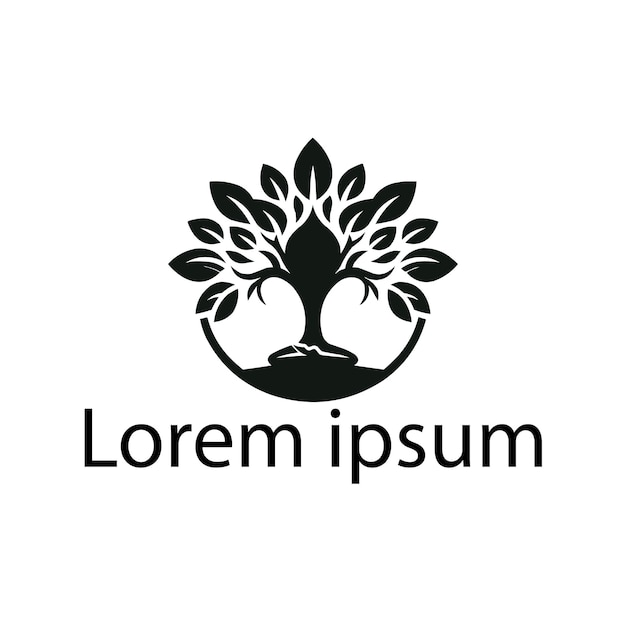 un logotipo de árbol de yoga