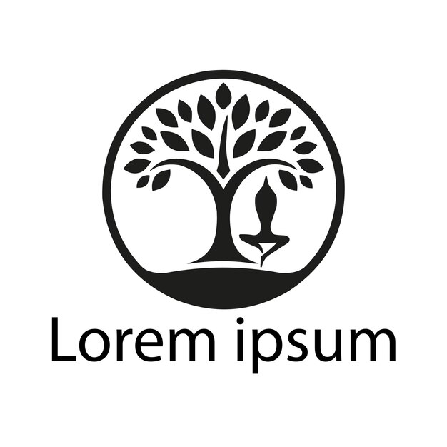 un logotipo de árbol de yoga
