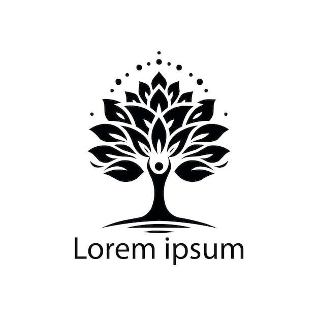 Un logotipo de árbol de yoga