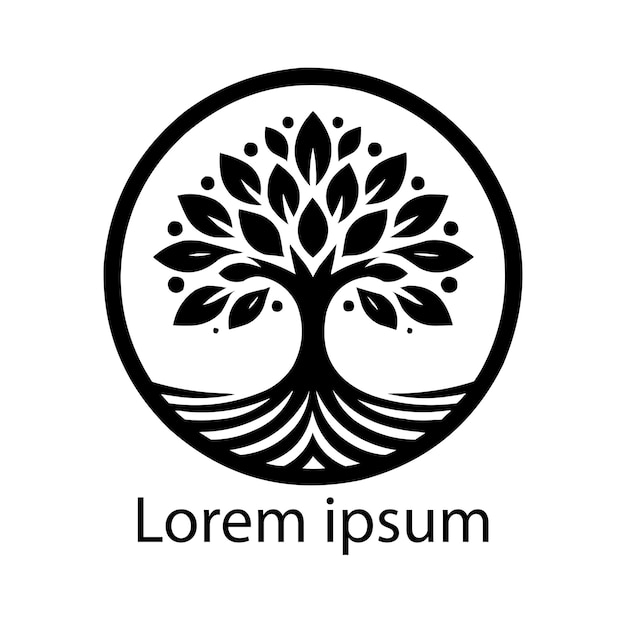 Un logotipo de árbol de yoga