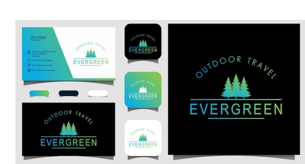 Logotipo de árboles de cedro de abeto de Evergreen Pines