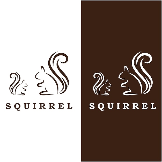 Logotipo de ardilla y vector con diseño de eslogan