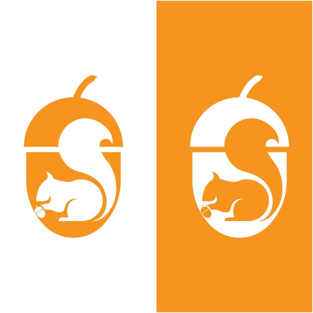 Logotipo de ardilla y vector con diseño de eslogan