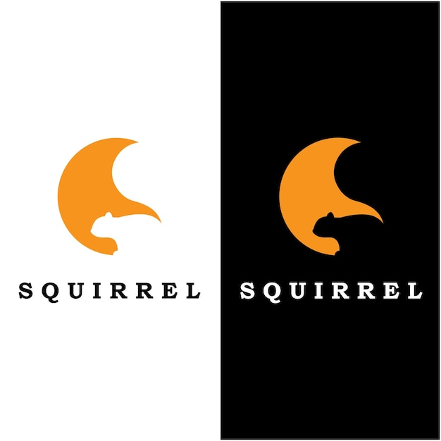 Logotipo de ardilla y vector con diseño de eslogan