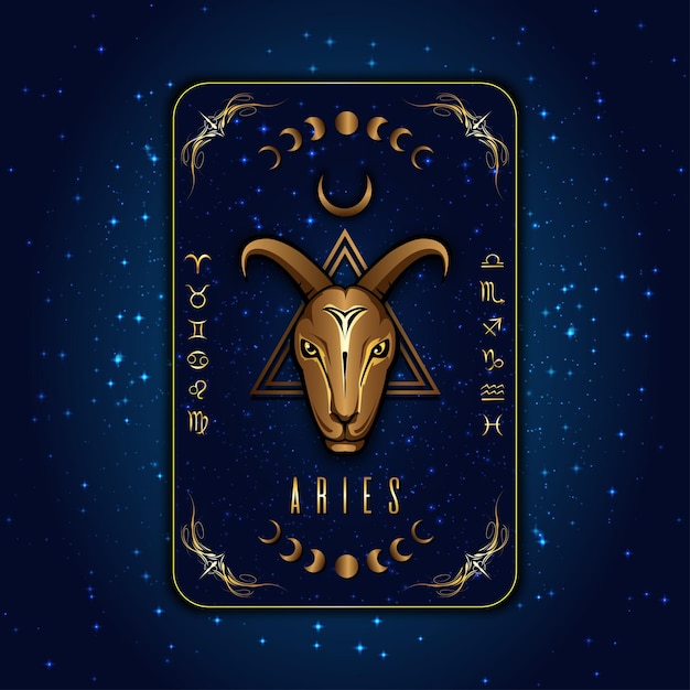 Logotipo de aries diseño plano dibujado a mano