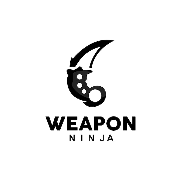 Logotipo de arma arma tradicional karambit vector ninja fighting tool diseño simple símbolo icono ilustración