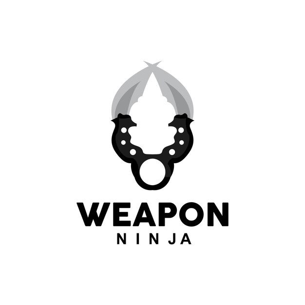 Logotipo de arma Arma tradicional Karambit Vector Ninja Fighting Tool Diseño simple Símbolo Icono Ilustración