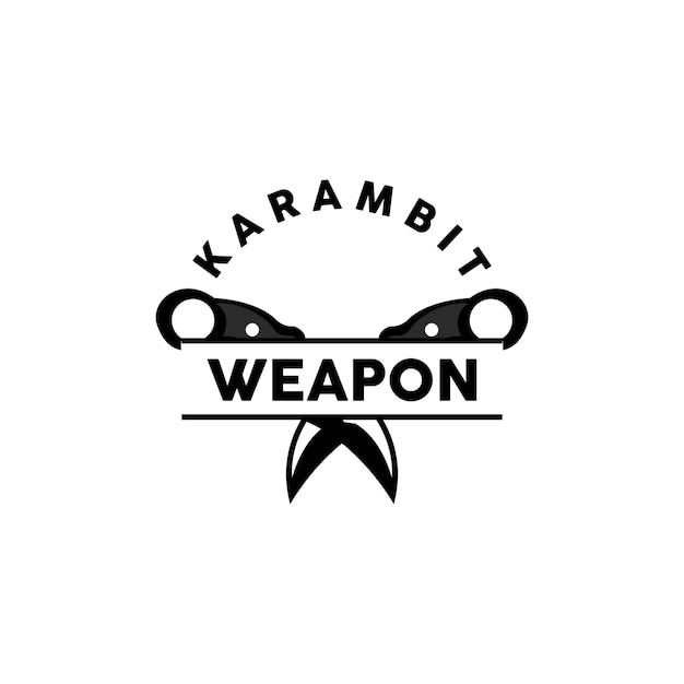 Logotipo de arma Arma tradicional Karambit Vector Ninja Fighting Tool Diseño simple Símbolo Icono Ilustración