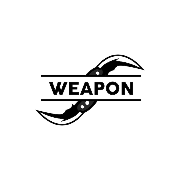 Logotipo de arma Arma tradicional Karambit Vector Ninja Fighting Tool Diseño simple Símbolo Icono Ilustración