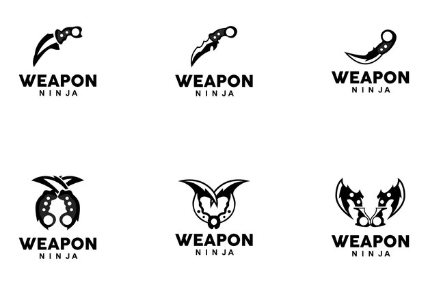 Logotipo de arma Arma tradicional Karambit Vector Ninja Fighting Tool Diseño simple Símbolo Icono Ilustración