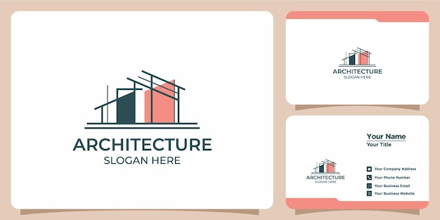 logotipo del arquitecto del edificio y tarjeta de visita