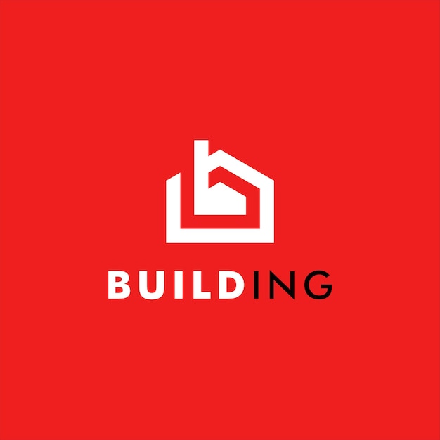 logotipo arquitectónico casa de línea gruesa simple