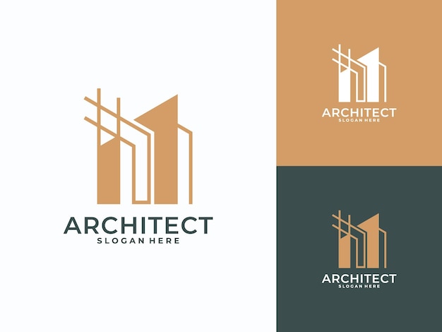 Logotipo de arquitectura moderna, construcción, arquitecto, logotipo de edificio