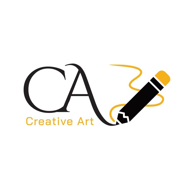 Logotipo de arte creativo con diseño de lápiz