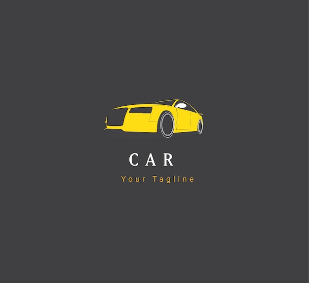 Logotipo de arte de línea de coche