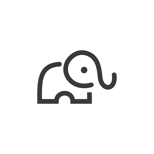 Logotipo de arte de línea de elefante