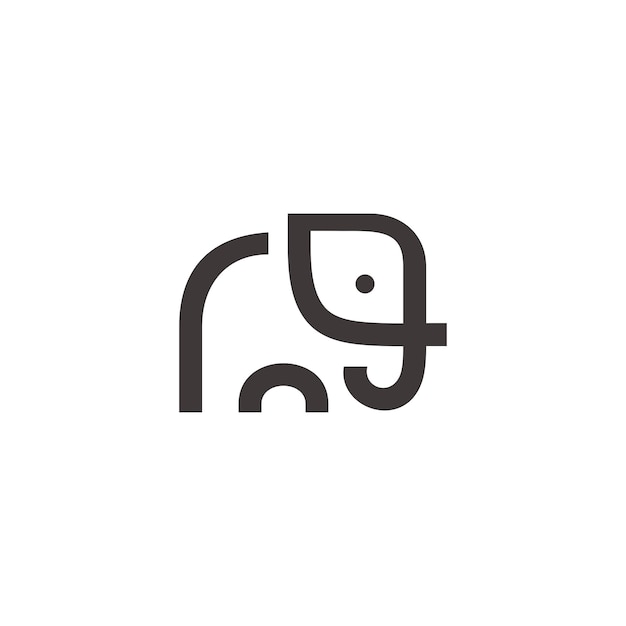 Logotipo de arte de línea de elefante