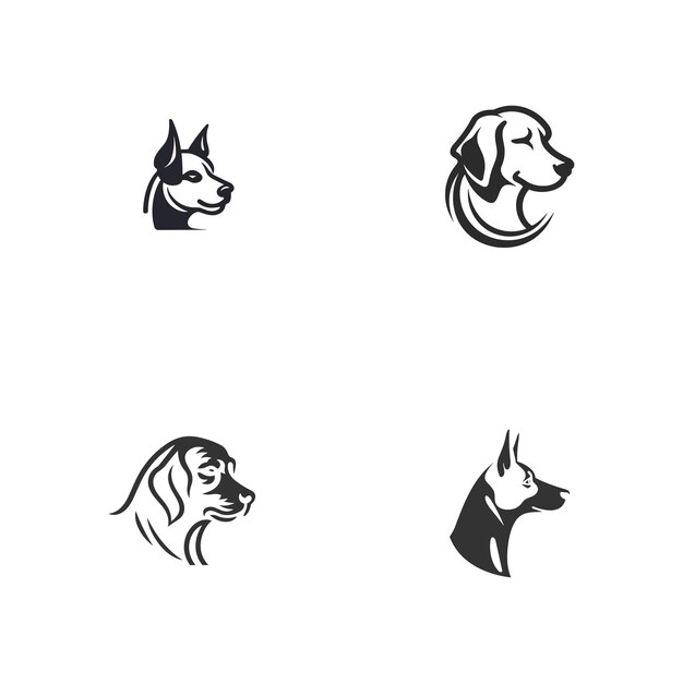 Vector el logotipo de arte de línea minimalista del perro