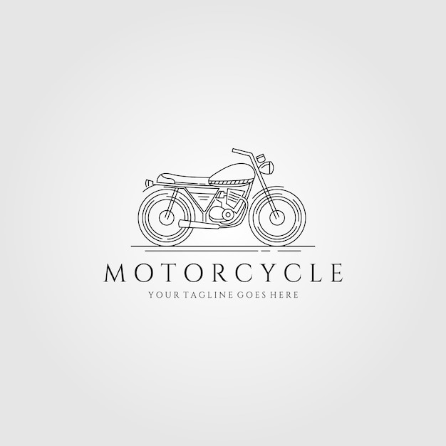 Logotipo de arte de línea de motocicleta