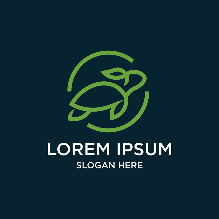 Vector logotipo de arte de línea de tortuga