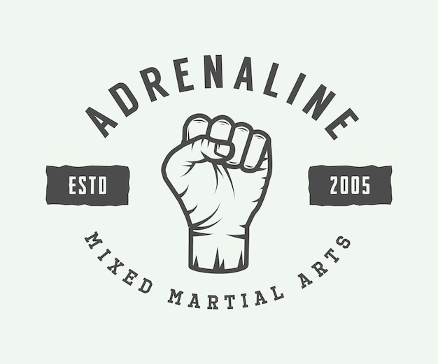 Logotipo de artes marciales mixtas vintage