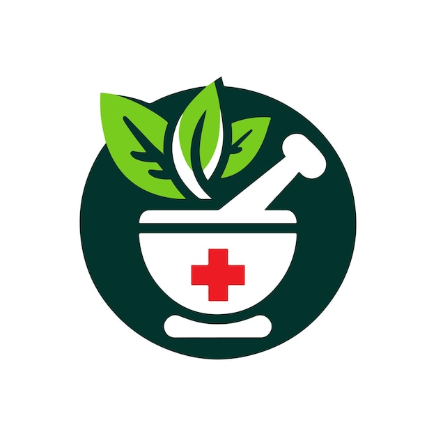 Logotipo de la asistencia sanitaria con corazón y emblema del personal médico