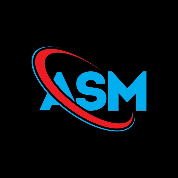 El logotipo ASM, la letra ASM, el diseño del logotipo de la carta ASM, las iniciales ASM, vinculado con un círculo y un monograma en mayúscula, el logotipo de ASM, tipografía para el negocio tecnológico y la marca inmobiliaria.