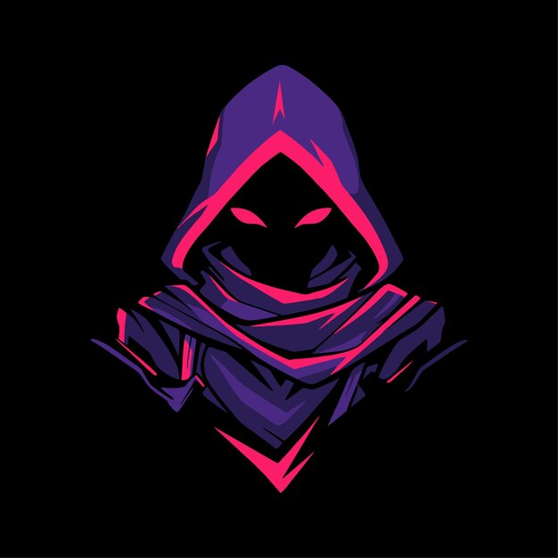 El logotipo de Assassin Head Esport y la mascota de juegos aislados